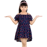 Naughty Ninos - Navy Cotton Girl's Asymmetric Dress ( Pack of 1 ) - None