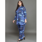 Tissu Blue Printed Palazzo Top Set - None