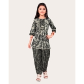 Girls Casual Kurta and Trouser Set-Black / 5 - 6 Years