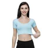 Vami Women's Cotton Stretchable Readymade Blouses- Aquamarine S