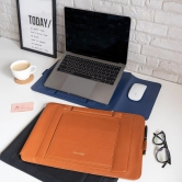 Personalized Laptop Sleeve with Stand - COD Not Applicable-Black / Silver Embossing