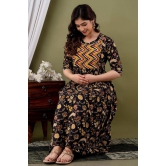 KASHVI Creation Women's Cotton Floral Printed Anarkali Maternity Breast Feeding Kurti (KT0043_P)