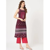 Pannkh - Magenta Rayon Womens Straight Kurti ( Pack of 1 ) - None