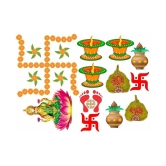 Decor Villa Happy Diwali combo Festive Sticker ( 33 x 58 cms )