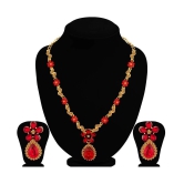 Sukkhi Alloy Red Traditional Necklaces Set Collar - Red