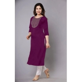 JASH CREATION - Magenta Rayon Womens Straight Kurti ( Pack of 1 ) - None