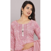 HIGHLIGHT FASHION EXPORT - Pink Straight Cotton Womens Stitched Salwar Suit ( Pack of 1 ) - None