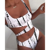 Sexy One Piece Swimsuit Women Cut Out Swimwear Push Up Monokini Beach Wear Bathing Suits Swimming Suit For Women-XL / White