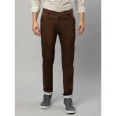 Rodamo  Men Brown Slim Fit Trousers