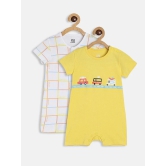 miniklub White Cotton Rompers For Baby Boy ( Pack of 2 ) - None