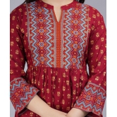 Smien - Maroon Rayon Women's Anarkali Kurti ( Pack of 1 ) - None