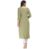 JC4U - Green Rayon Womens Straight Kurti ( Pack of 1 ) - None