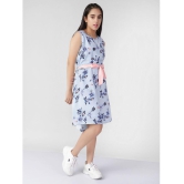 Naughty Ninos - Light Blue Rayon Girls Fit And Flare Dress ( Pack of 1 ) - None