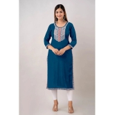 Kapadia - Teal Rayon Womens Straight Kurti ( Pack of 1 ) - None