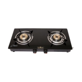 Goodflame Nano 2B Ms Bk Toughened Glass 2 Brass Burner Gas Stove(Manual Ignition,Black)