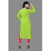 haya fashion - Lime Green Rayon Women's Straight Kurti ( Pack of 1 ) - None