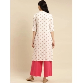 Rangita Women Rayon White Buta Printed Calf Length A-line Kurti - None