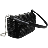 Crystal Cross body Sling Chain Bag for Women Bling Purse Mini Top Handle Handbag Storage Clutch for Party