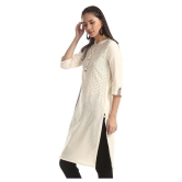 Karigari - Beige Cotton Women's Front Slit Kurti ( Pack of 1 ) - L