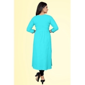 haya fashion - Turquoise Rayon Women's Straight Kurti ( Pack of 1 ) - None