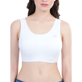 LacyLuxe Womens Seamless Non Padded Sports Bra-36B / White / Cotton Spandex Blend Single Jersey Knit