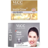 VLCC Silver Facial Kit, 60 g & Insta Glow Gold Bleach, 30 g (Pack of 2)