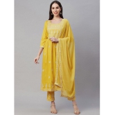 AMIRA'S INDIAN ETHNICWEAR - Mustard A-line Rayon Women's Stitched Salwar Suit ( Pack of 1 ) - None