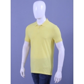 Mens Yellow Enzyme Finish Solid PoloT-Shirt