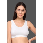 Jomferry Sports Cotton Bra Women | Gym Bra | Jogging Bra | White-XL