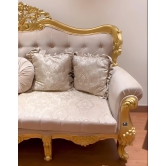 Beautiful Handmade Royal Antique Golden Finish Carved Sofa (3 Seater)-Golden