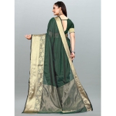 Om Shantam Sarees - Green Organza Saree With Blouse Piece ( Pack of 1 ) - Green