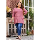 PrettyPlus by Desinoor.com Rayon Solid Straight Womens Kurti - Pink ( Pack of 1 ) - None