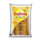 Saffola Gold Refined Cooking Oil, Blended Rice Bran & Sunflower Oil, Helps Keeps Heart Healthy, 1 L Pouch