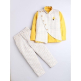 DKGF Fashion - Yellow Cotton Blend Boys 2 Piece Suit ( Pack of 1 ) - None