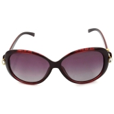 Hrinkar Pink Rectangular Stylish Goggles Red Frame Polarized Sunglasses for Women - HRS440-RD-PNK