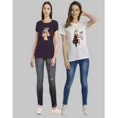 CHOZI - Multi Color Cotton Blend Regular Fit Women's T-Shirt ( Pack of 2 ) - None