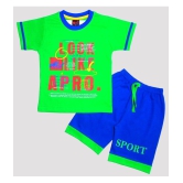 Wise Guys - Green & Blue Cotton Baby Boy T-Shirt & Shorts ( Pack of 1 ) - None