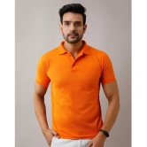 SKYRISE Cotton Blend Slim Fit Solid Half Sleeves Men's Polo T Shirt - Orange ( Pack of 1 ) - None