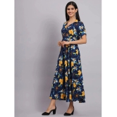 Tissu - Navy Rayon Womens Fit & Flare Dress ( Pack of 1 ) - None