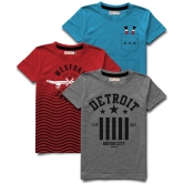 Trendy Pack of 3 Printed Half Sleeve T-shirt for Boys