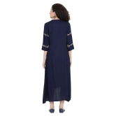 Antaran Rayon Navy A- line Dress - M