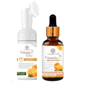 Soundarya Herbs Vitamin C Foaming Face Wah + Vitamin C Face Serum Combo Pack