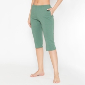 Women's Plain Knitted Capri - Green Myrtle XL