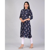 MAUKA Rayon Printed Straight Womens Kurti - Blue ( Pack of 1 ) - None