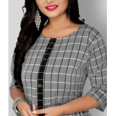 Rangrasiya - Grey Melange Cotton Women''s Flared Kurti ( Pack of 1 ) - XXL