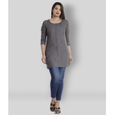 HIGHLIGHT FASHION EXPORT - Dark Grey Viscose Womens Straight Kurti ( Pack of 1 ) - S