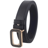 Zacharias - Black Faux Leather Mens Casual Belt ( Pack of 1 ) - None