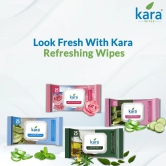 Kara Aloevera & Cucumber Refreshing Facial Wipes Pack of 6  (25 Pulls)