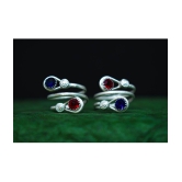 AanyaCentric Silver Plated 2 Pair Toe Rings - Silver