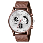 Mikado Tan Fashion Leather Analog Mens Watch